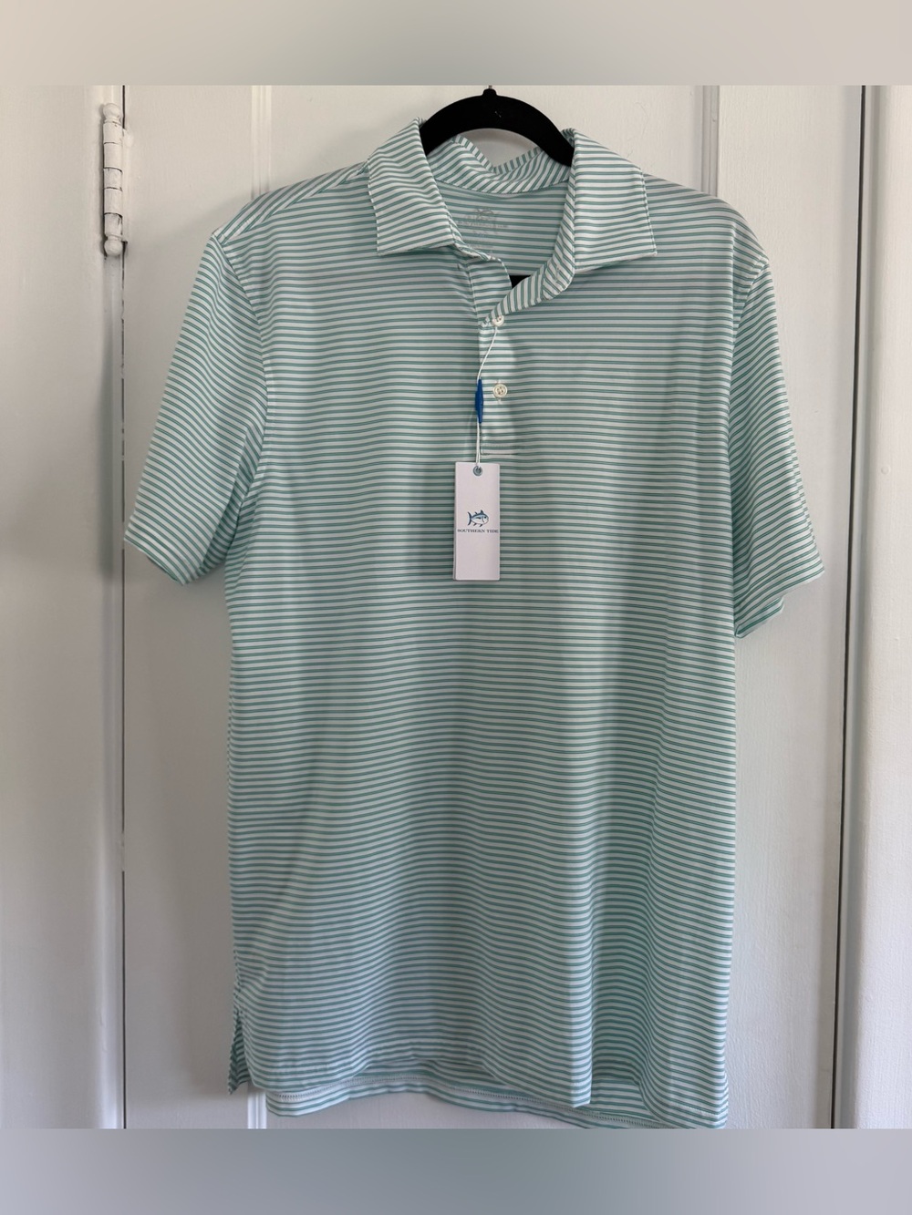 Southern Tide Polo Brrr Bellview Stripe Perfect Block Island Rhode Island Sz M